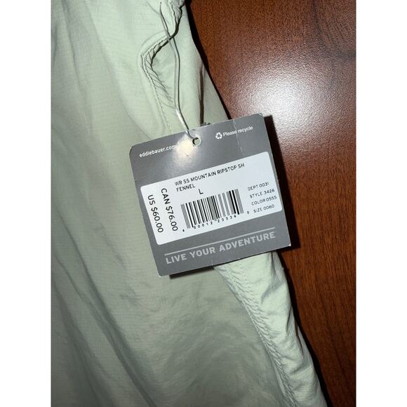Eddie Bauer Travex moisture wicking performance shirt NWT Sage Green Size Large - Picture 2 of 11
